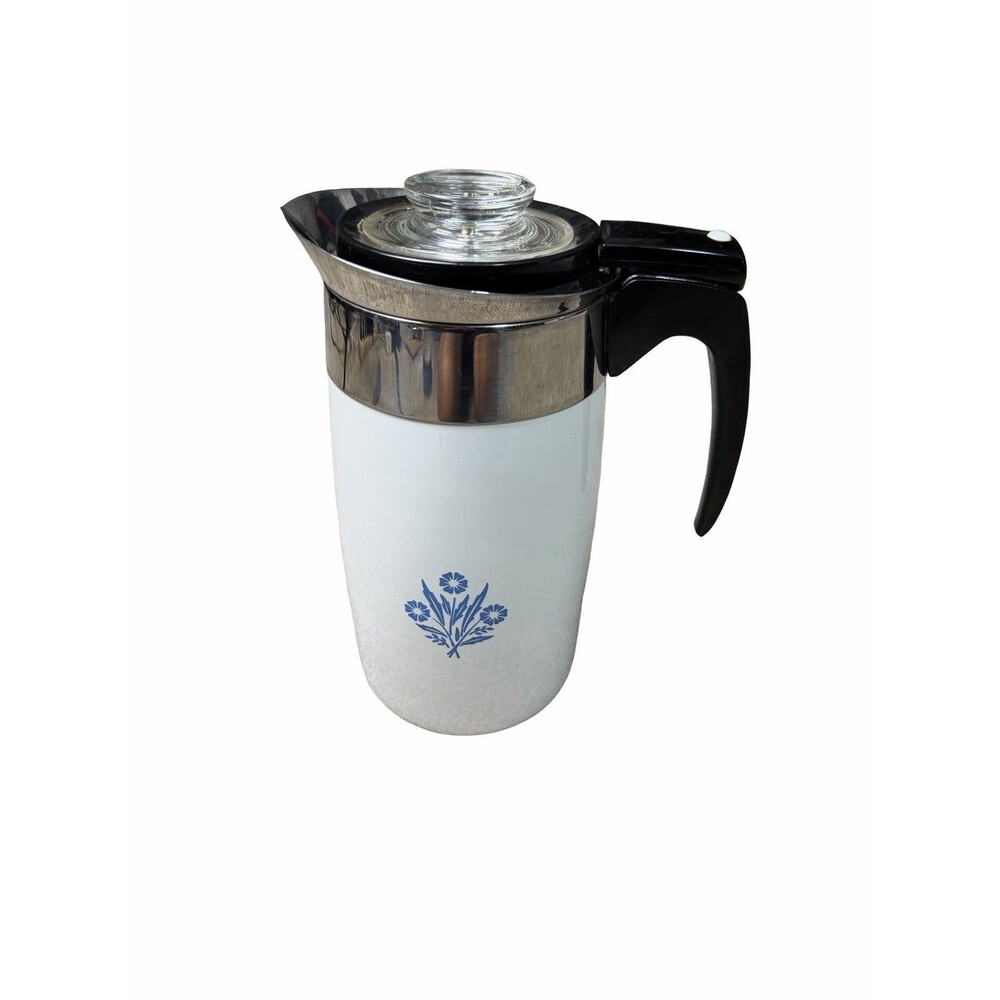 Vtg Corning Ware Blue Cornflower 10 Cup Percolator missing Power cord